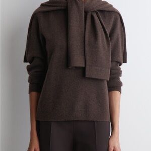 COS NWOT Chocolate Brown 100% Cashmere Crewneck Sweater - Medium